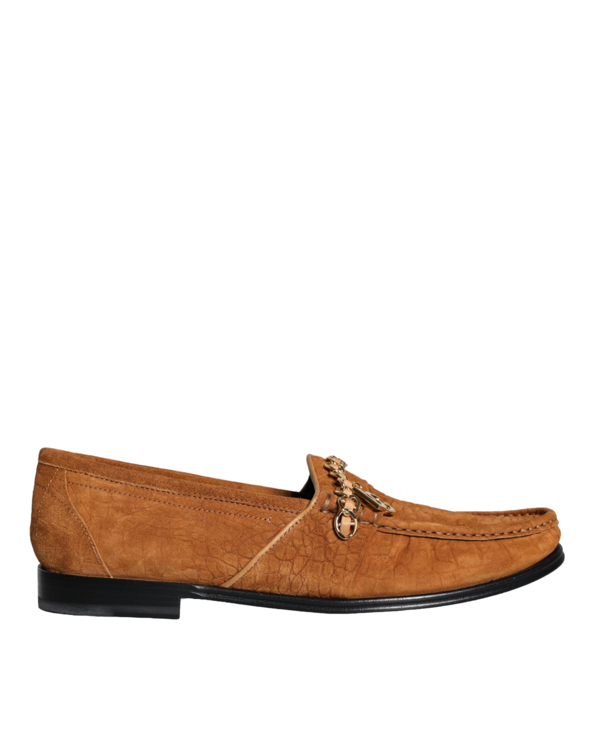 Mocassini slip-on in pelle velluto marrone con logo