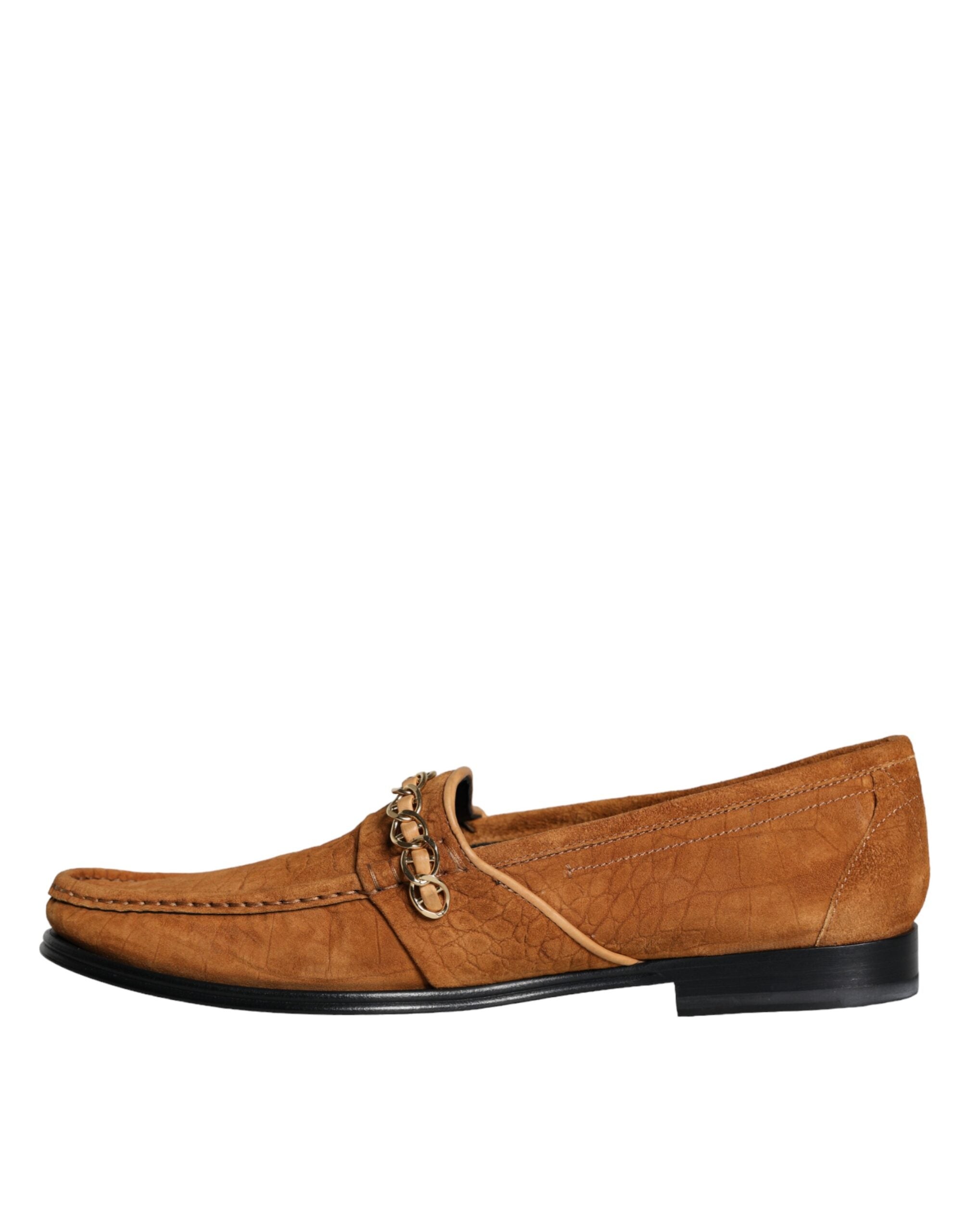 Mocassini slip-on in pelle velluto marrone con logo