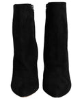 Schwarze Wildleder-Mid-Calf-Stiefel