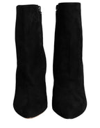 Schwarze Wildleder-Mid-Calf-Stiefel