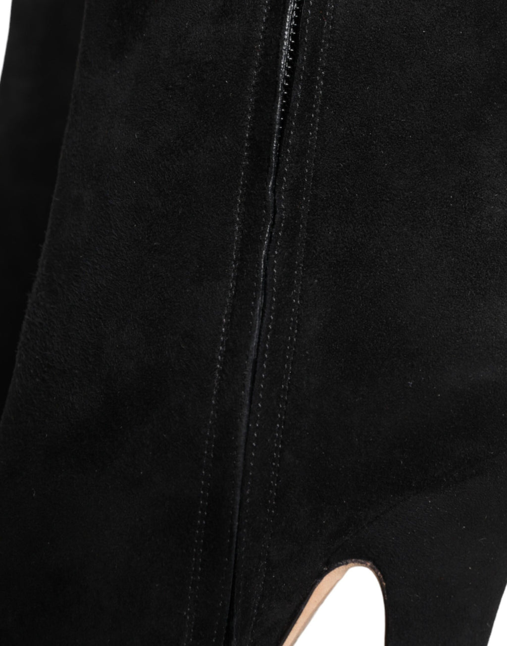 Schwarze Wildleder-Mid-Calf-Stiefel