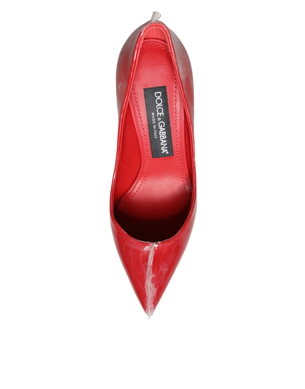 Rote Lackleder Pumps mit Kunstperlen