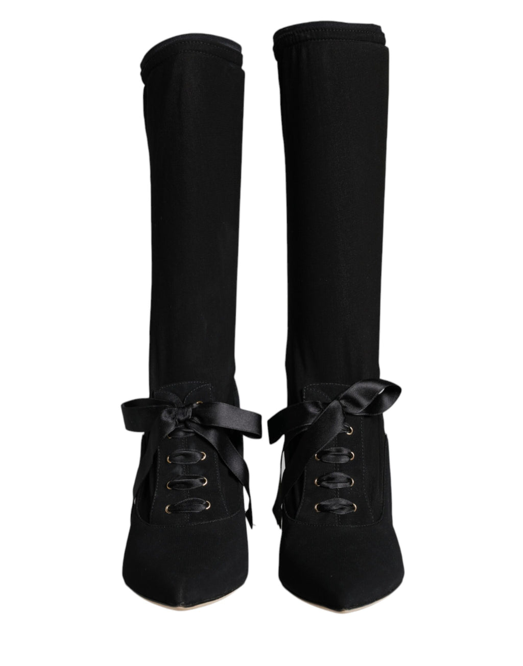Schwarze Stiletto-Absatzstiefel