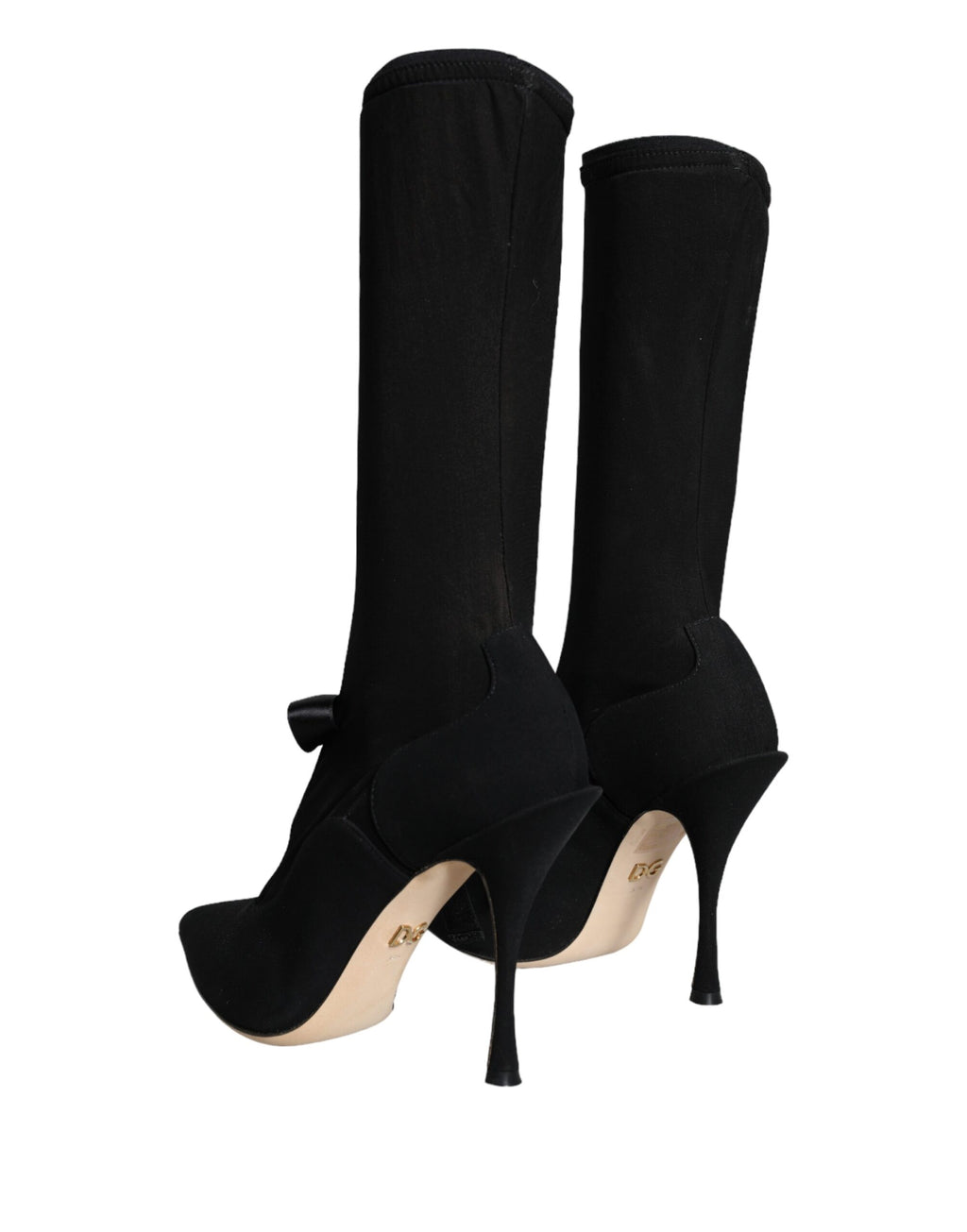 Schwarze Stiletto-Absatzstiefel