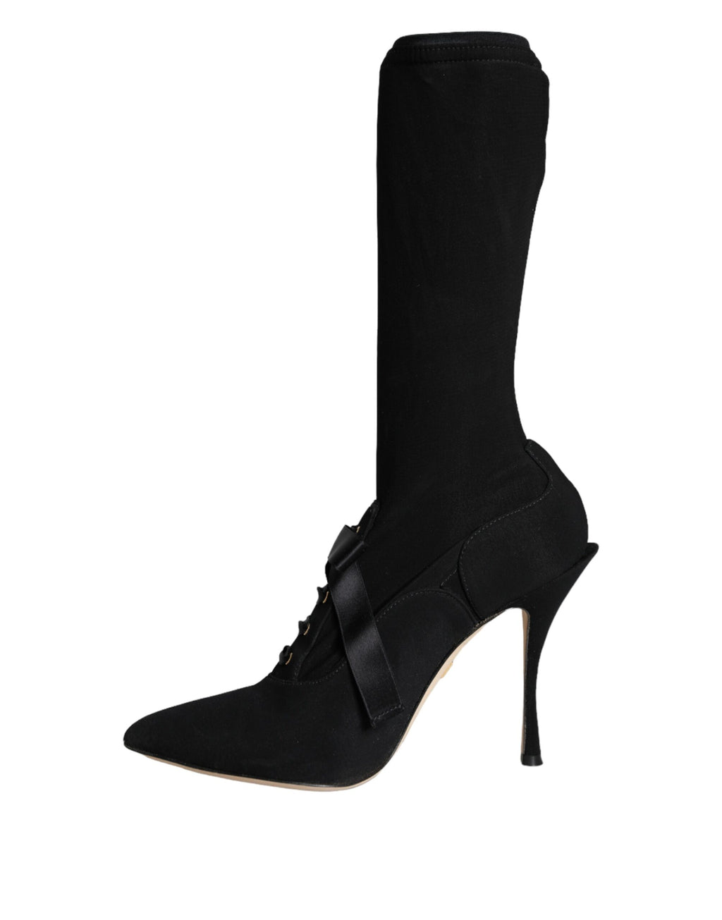 Schwarze Stiletto-Absatzstiefel