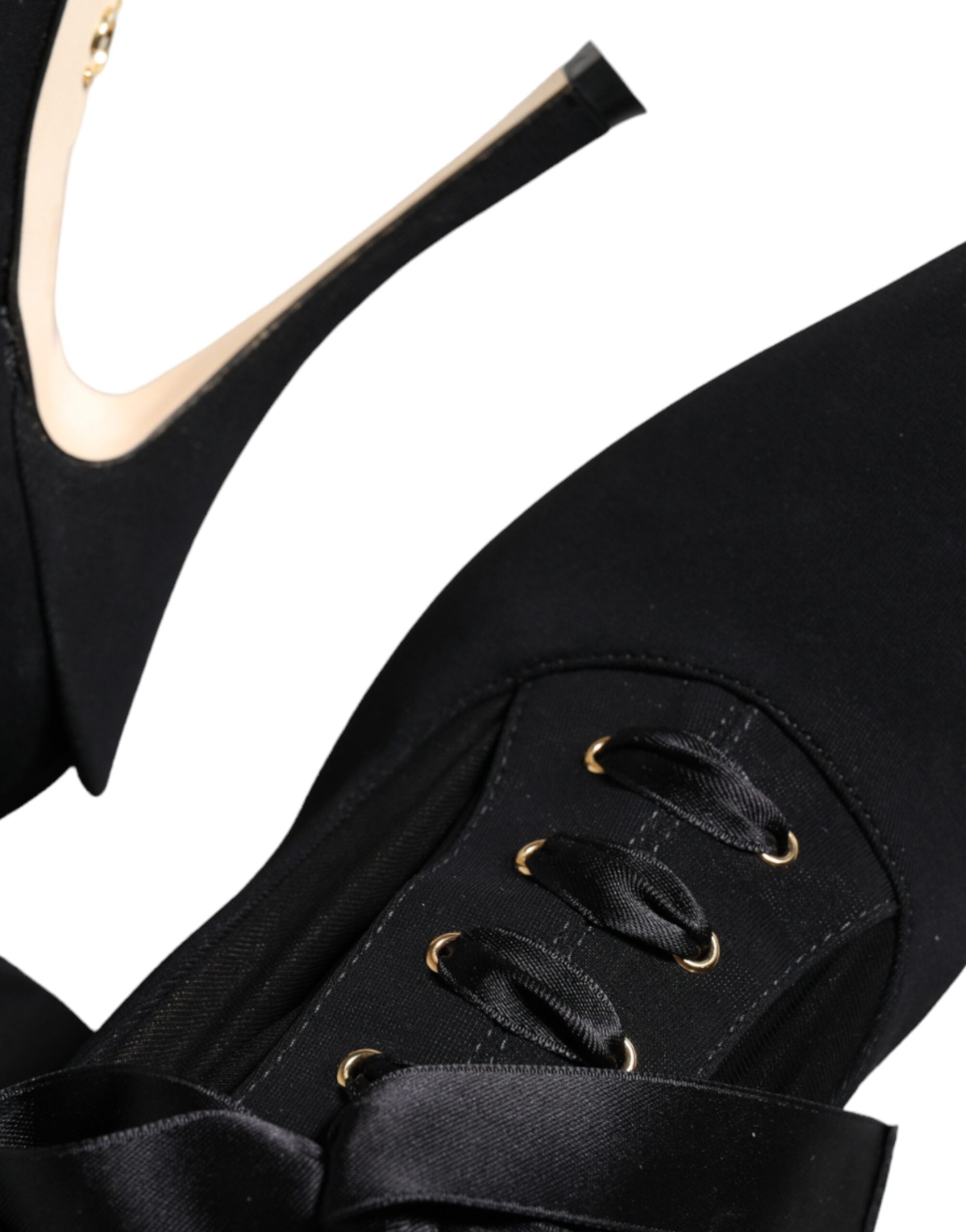 Schwarze Stiletto-Absatzstiefel