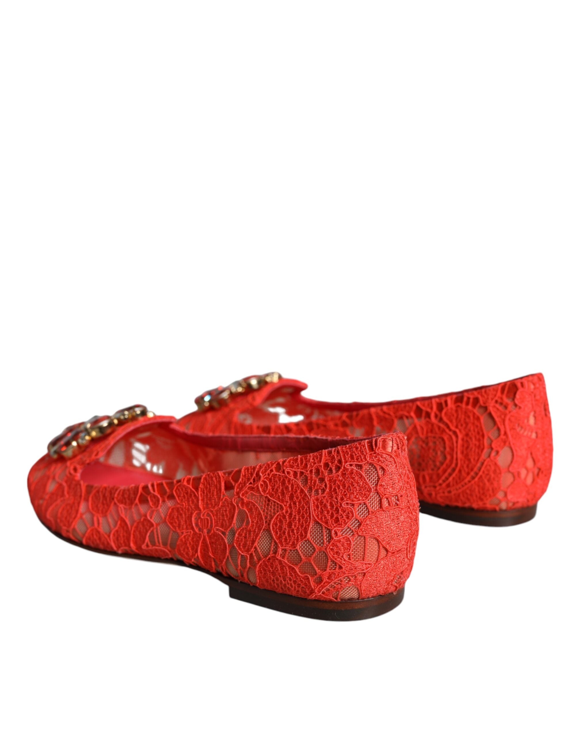 Coral Spitze Kristall Ballerinas Mokassins Schuhe