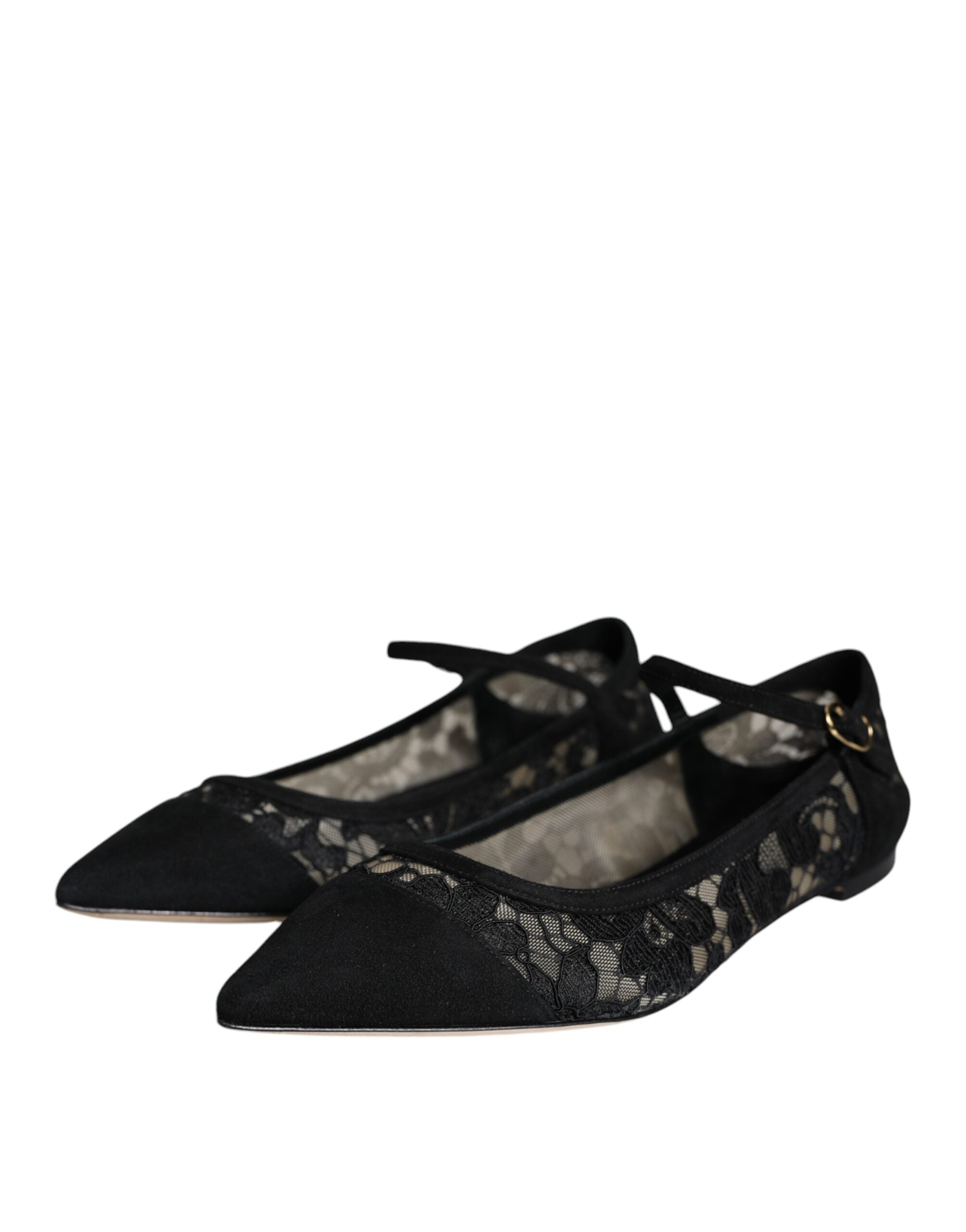 Schwarze Taormina-Spitzen-Ballerinas Bellucci