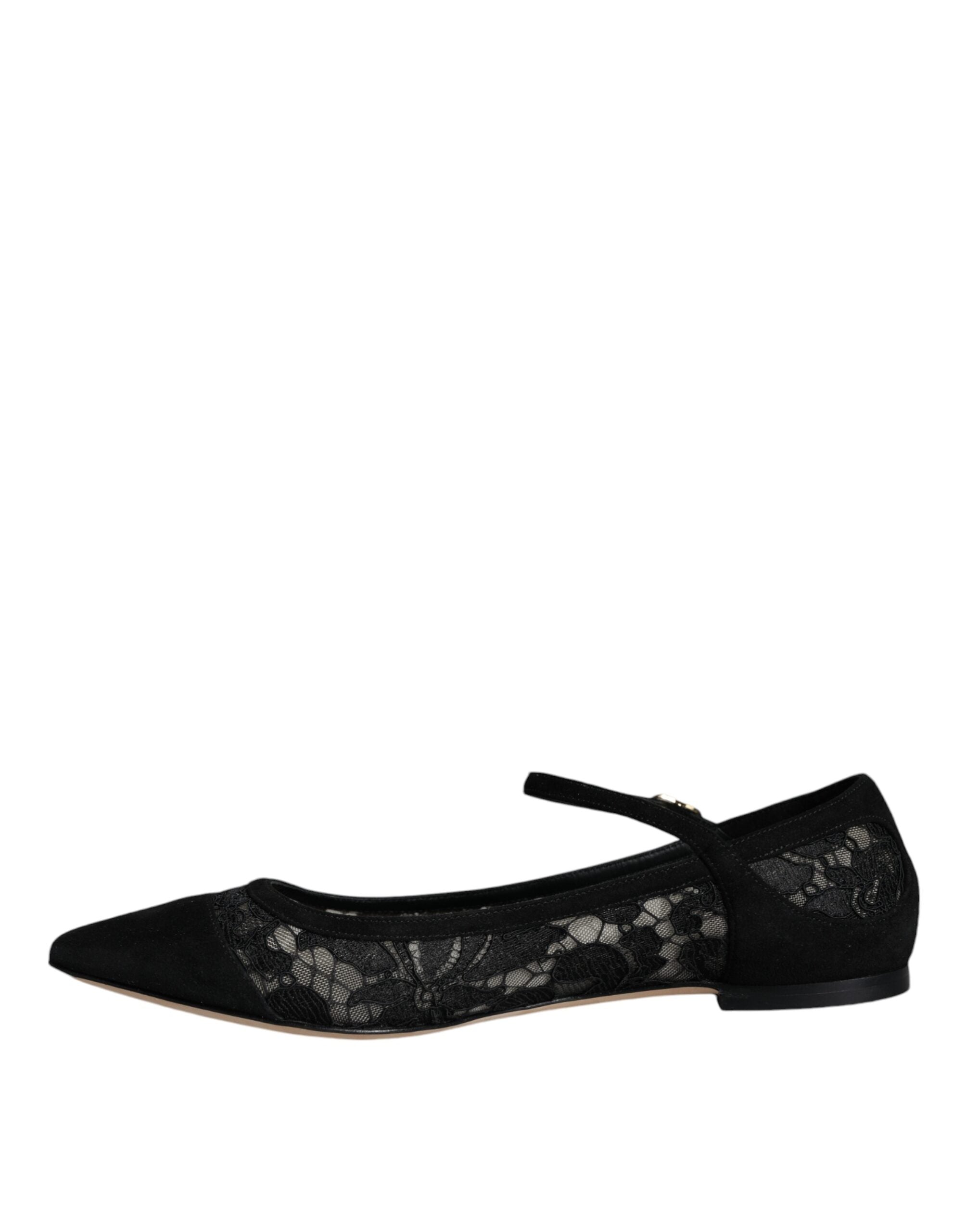 Schwarze Taormina-Spitzen-Ballerinas Bellucci