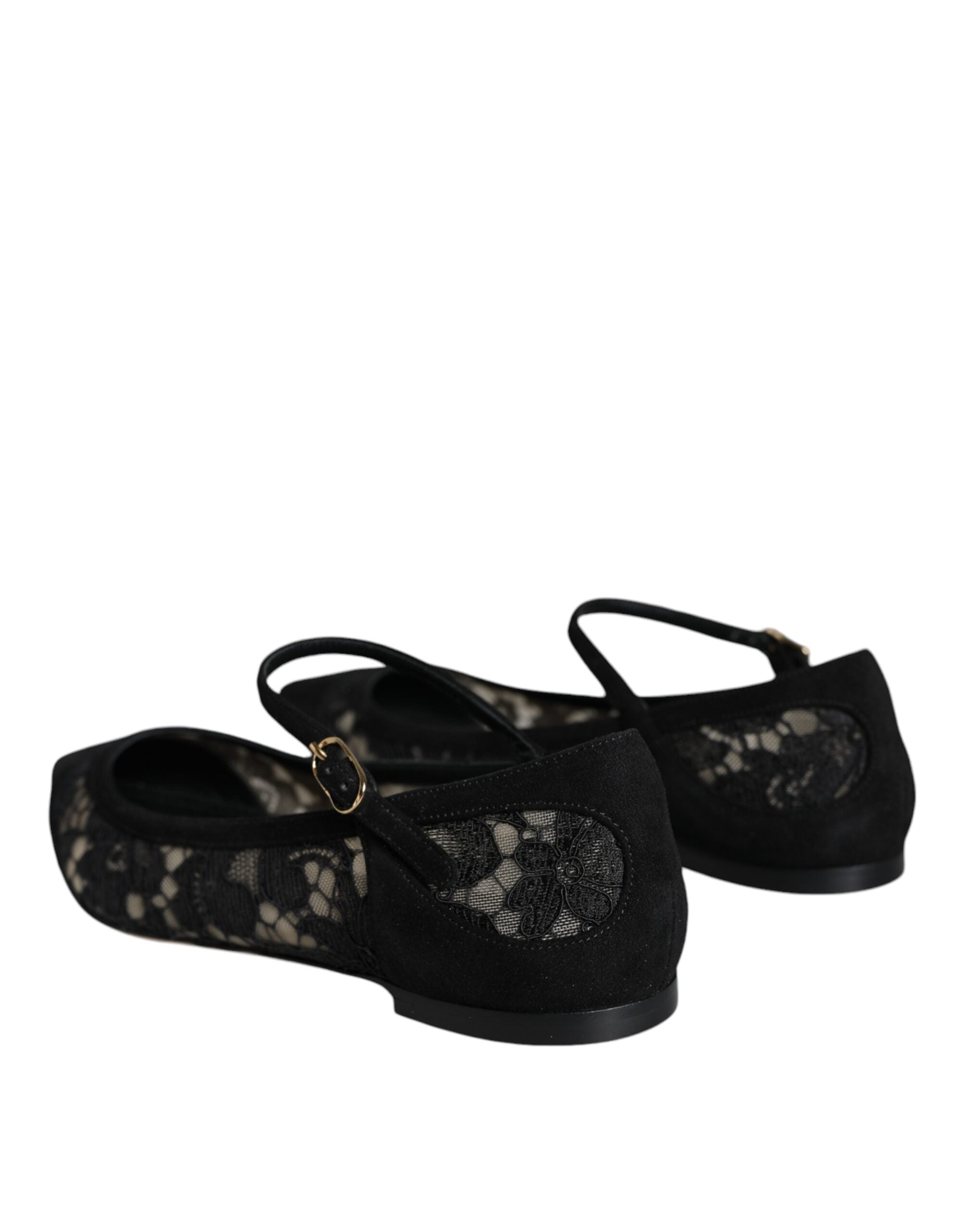 Schwarze Taormina-Spitzen-Ballerinas Bellucci