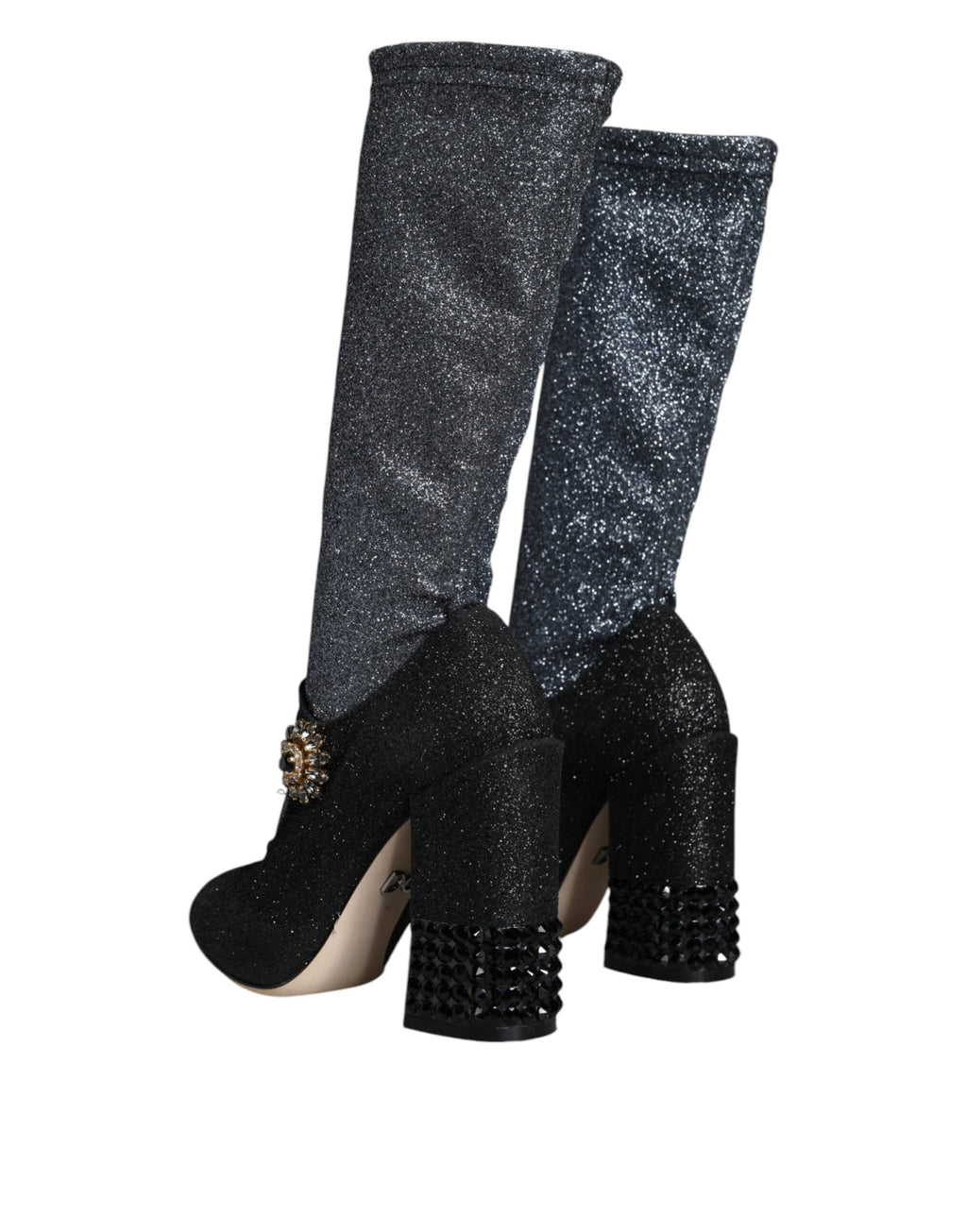 Schwarze Kristall Mary Janes Stiefeletten