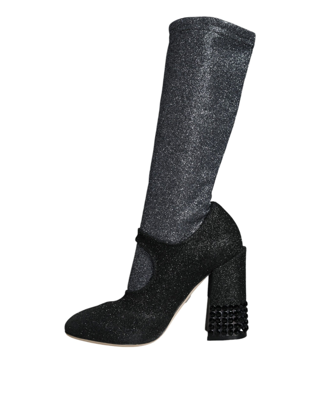 Schwarze Kristall Mary Janes Stiefeletten