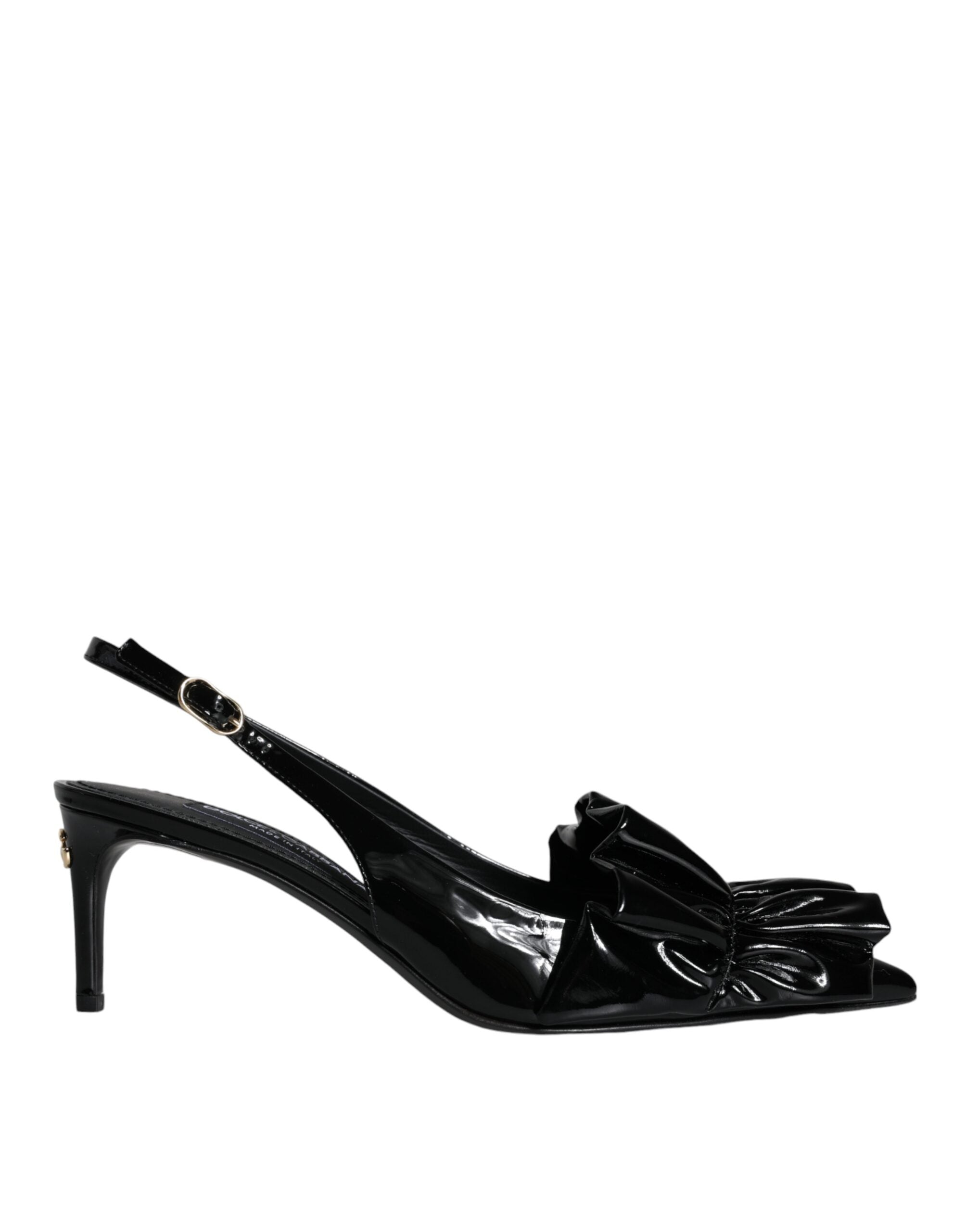 Black Patent Leather Slingback Heels