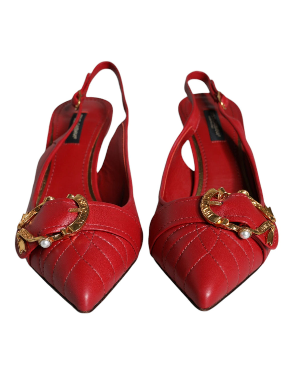 Rote Devotion Leder-Slingpumps