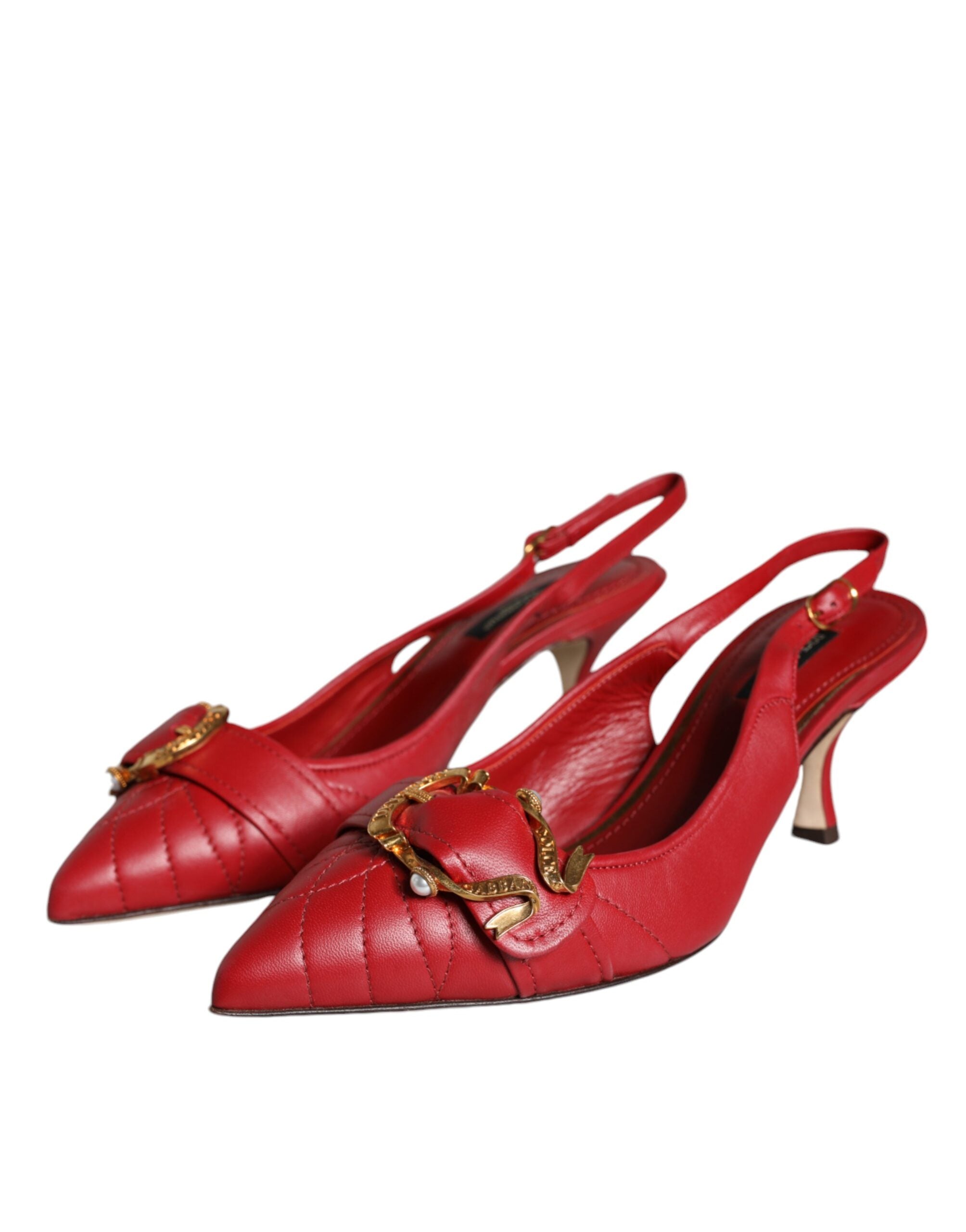 Rote Devotion Leder-Slingpumps