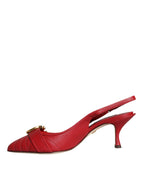 Rote Devotion Leder-Slingpumps
