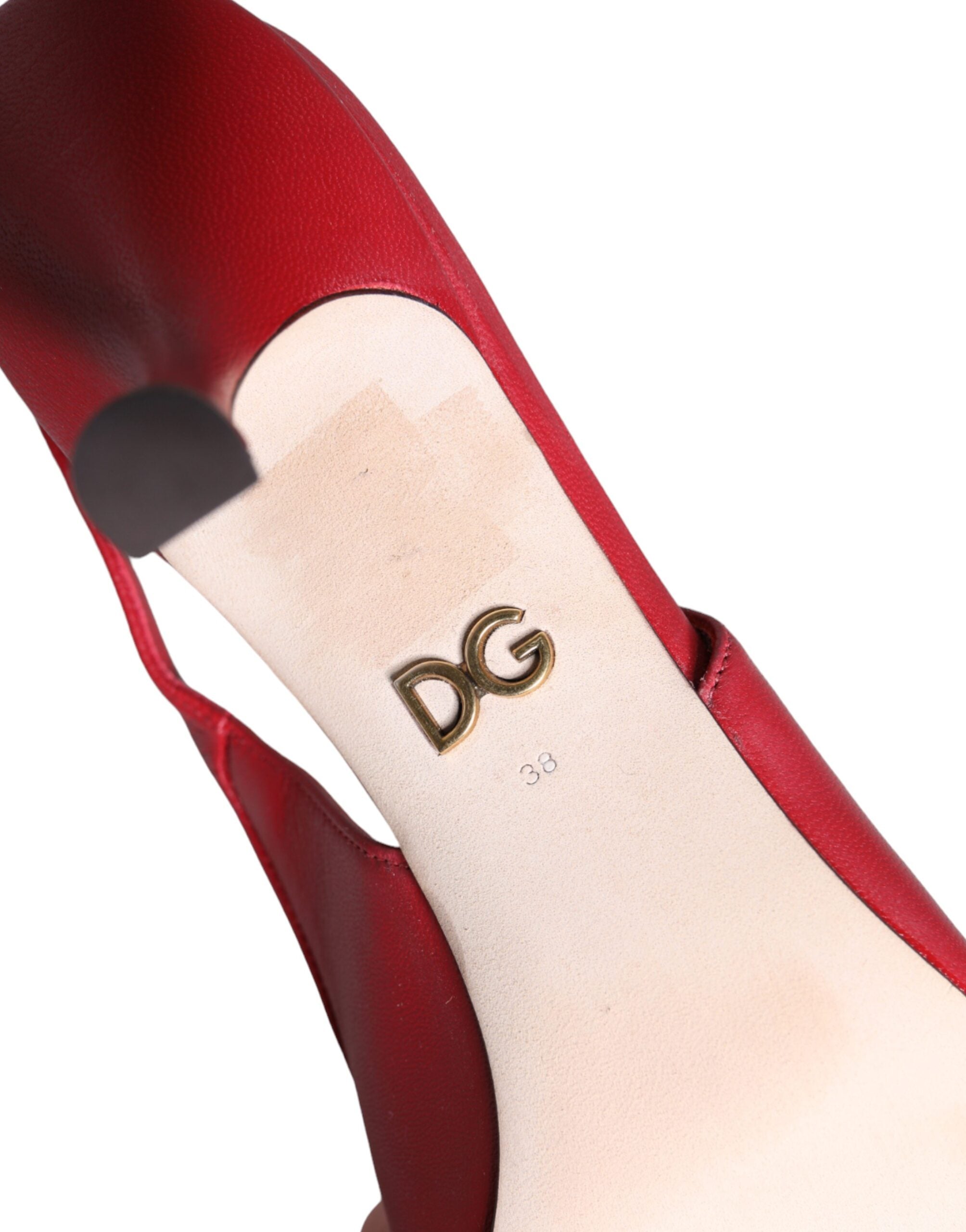 Rote Devotion Leder-Slingpumps