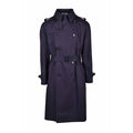 Blue Cotton Men Trench Coat
