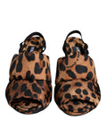 Braune Leopard Keira Slingback-Sandalen