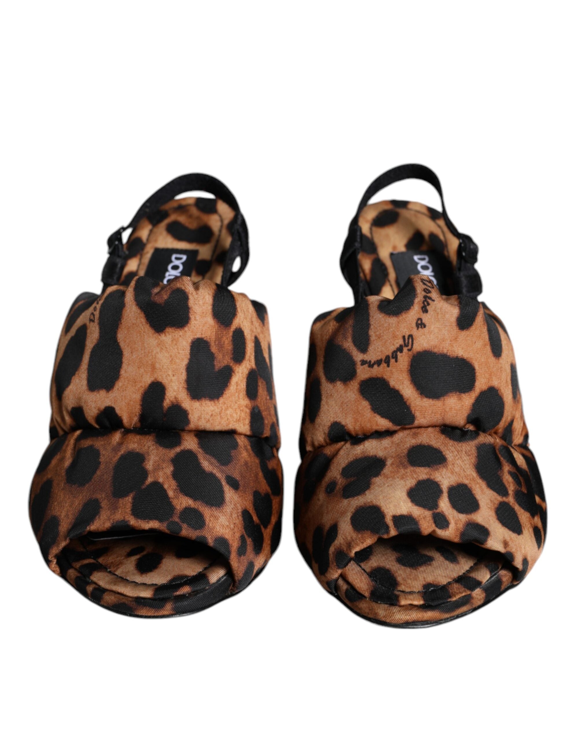 Braune Leopard Keira Slingback-Sandalen