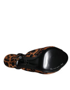 Braune Leopard Keira Slingback-Sandalen