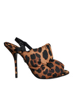 Braune Leopard Keira Slingback-Sandalen