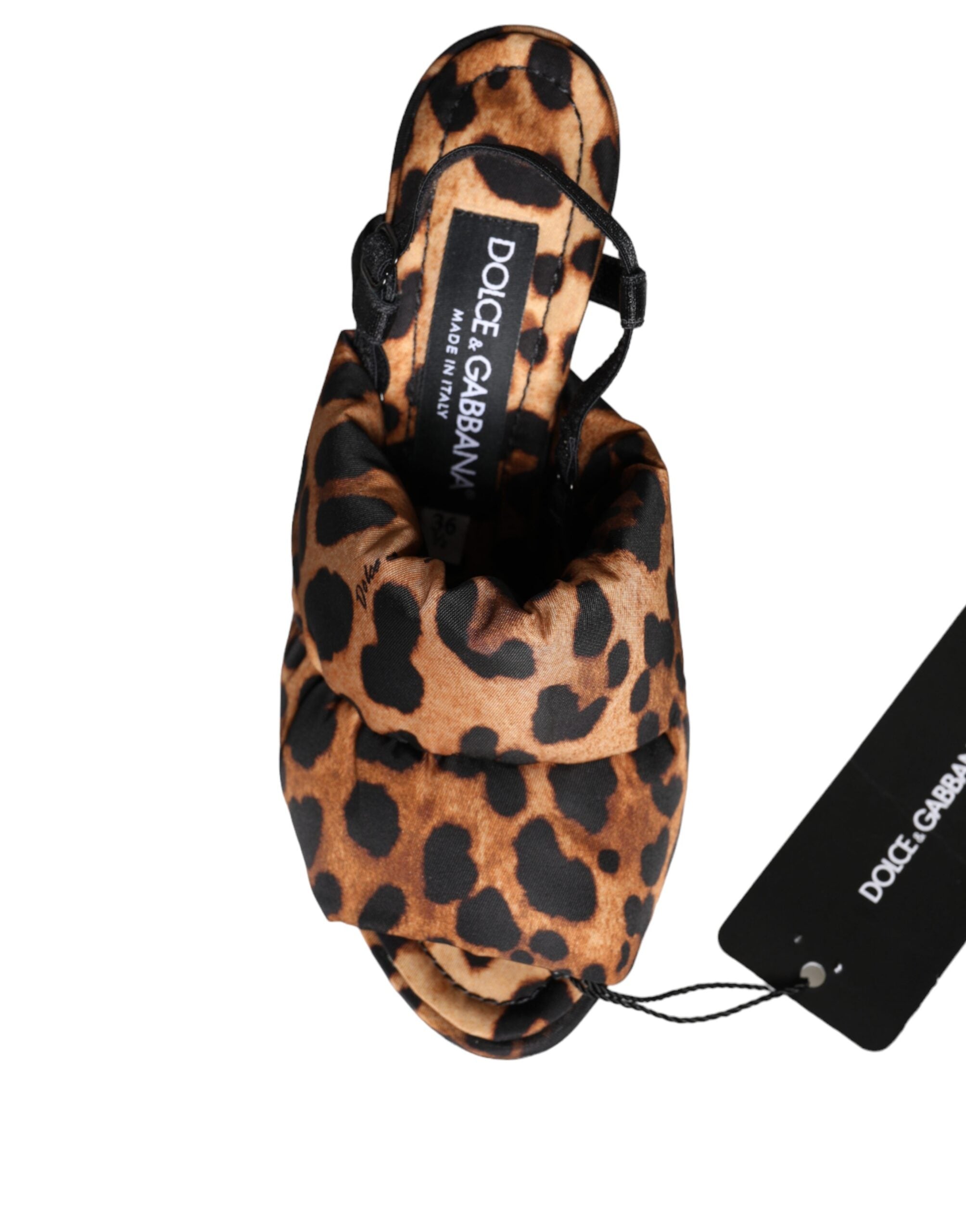 Braune Leopard Keira Slingback-Sandalen