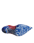 Red Blue Stretch Socken Style Stiefeletten Logo Schuhe