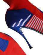Red Blue Stretch Socken Style Stiefeletten Logo Schuhe