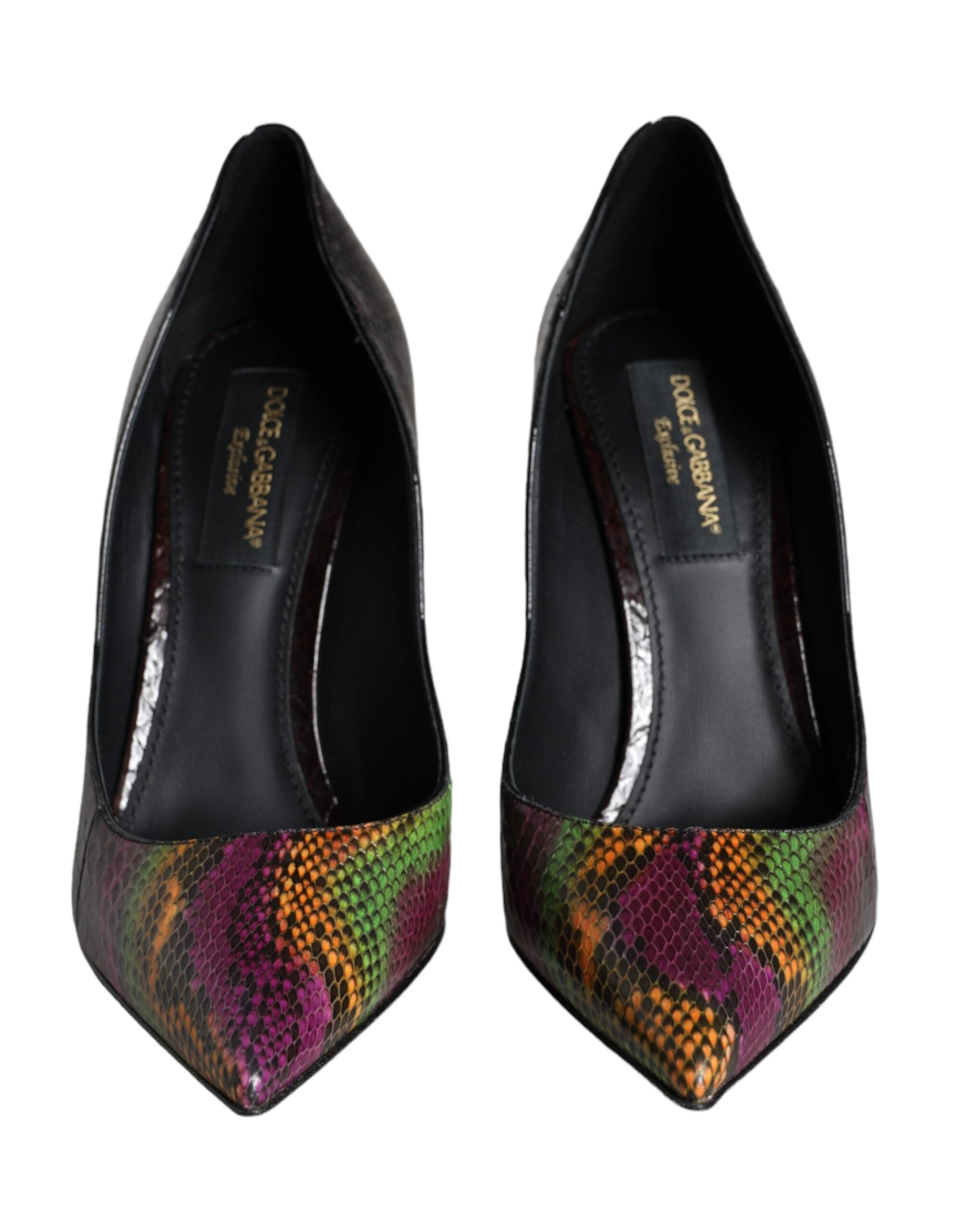 Mehrfarbige Exotic Leather Heels Pumps Schuhe