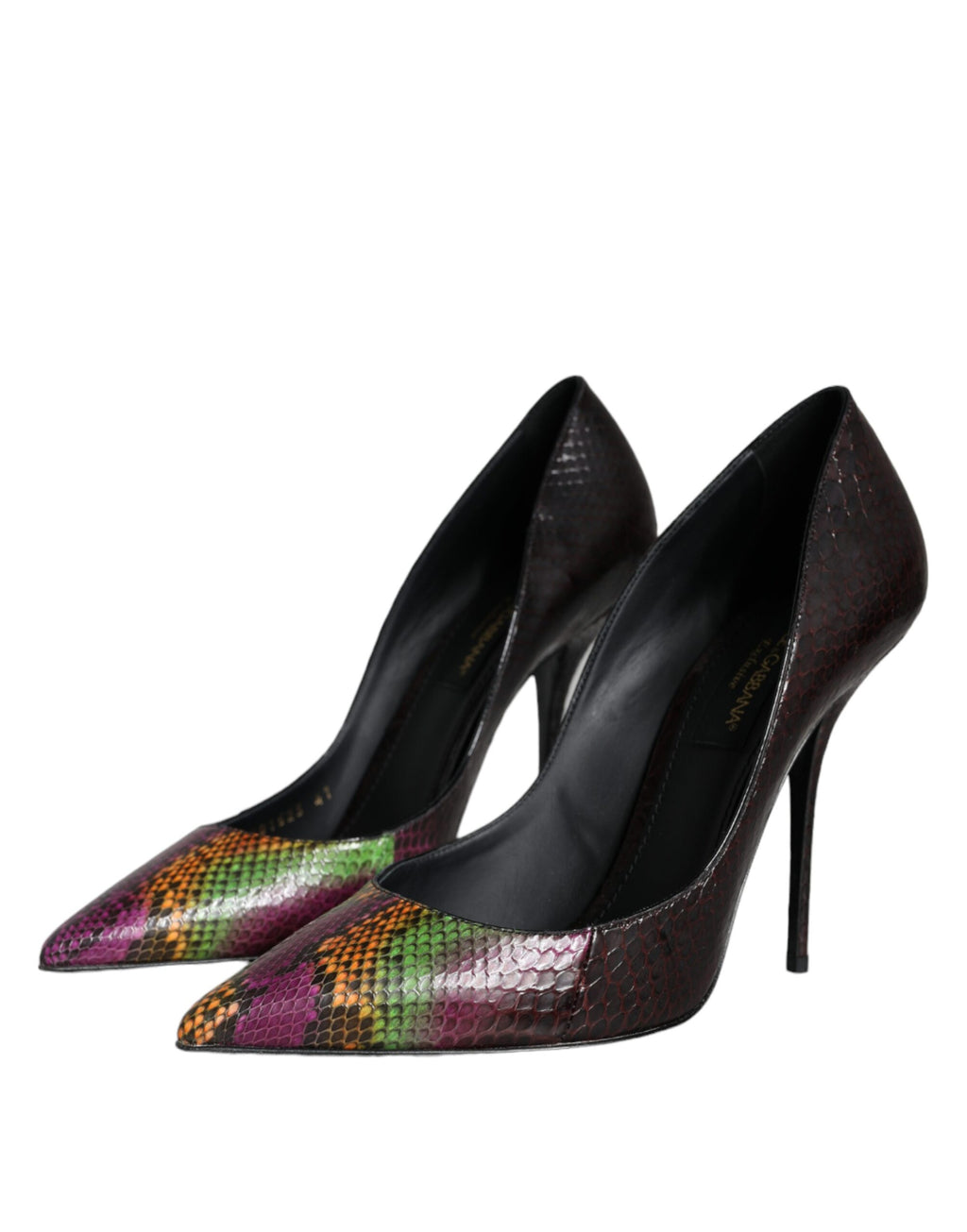 Mehrfarbige Exotic Leather Heels Pumps Schuhe