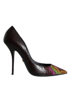Mehrfarbige Exotic Leather Heels Pumps Schuhe