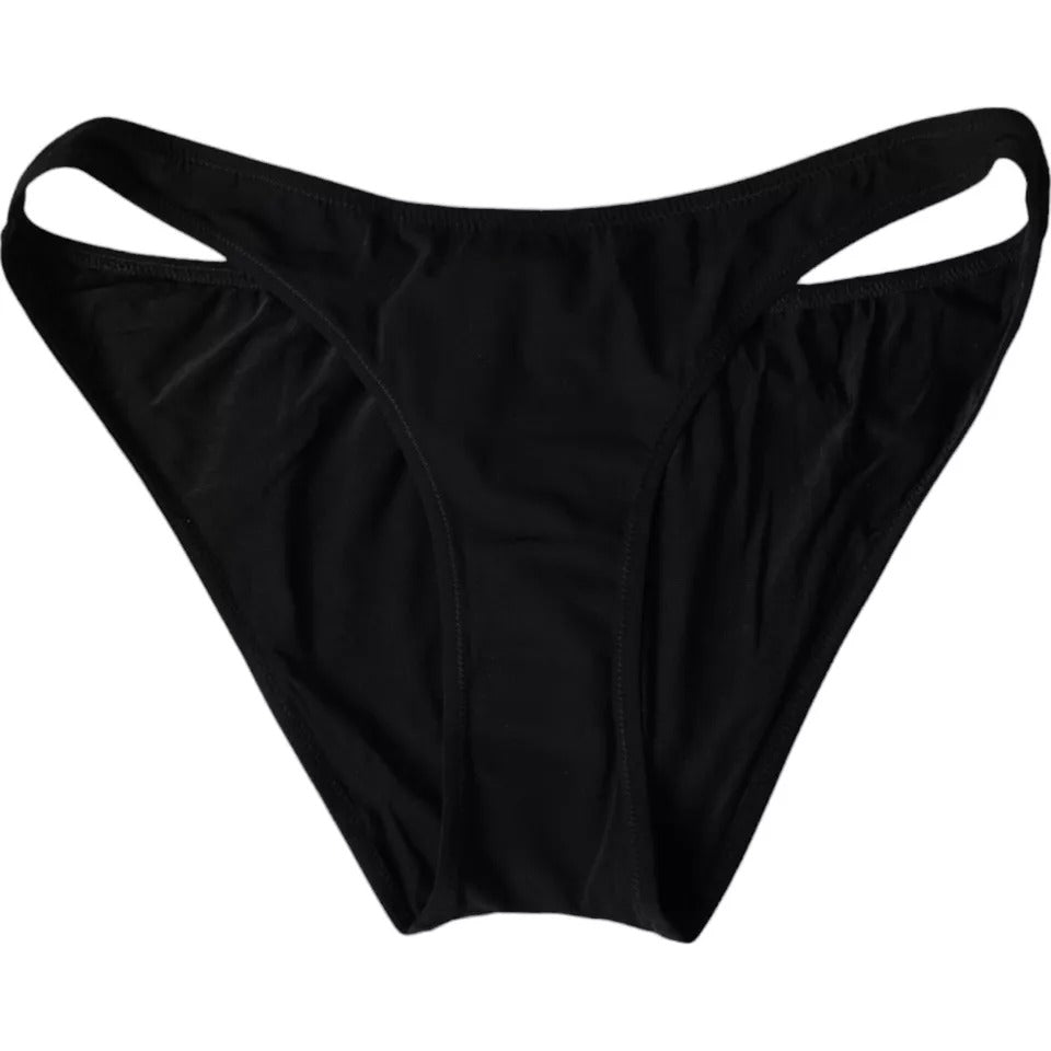 Schwarzes Nylon Bademode Strandmode Bikinihose