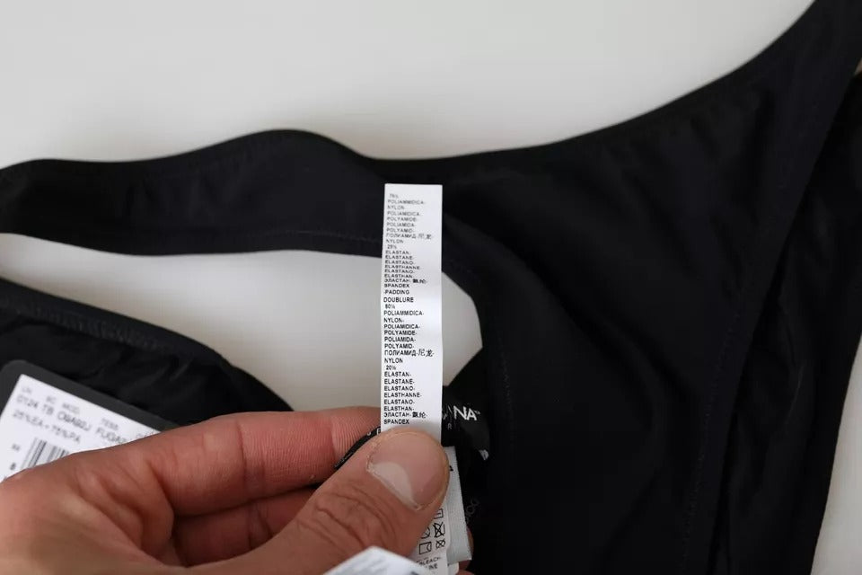 Schwarzes Nylon Bademode Strandmode Bikinihose