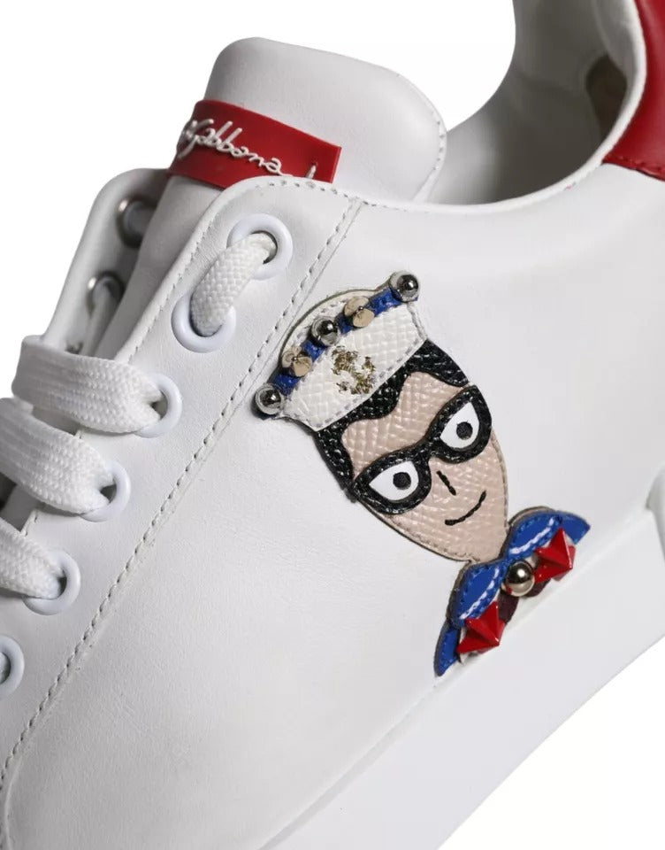 Portofino Sneakers aus Kalbsnappaleder mit weißem Aufnäher