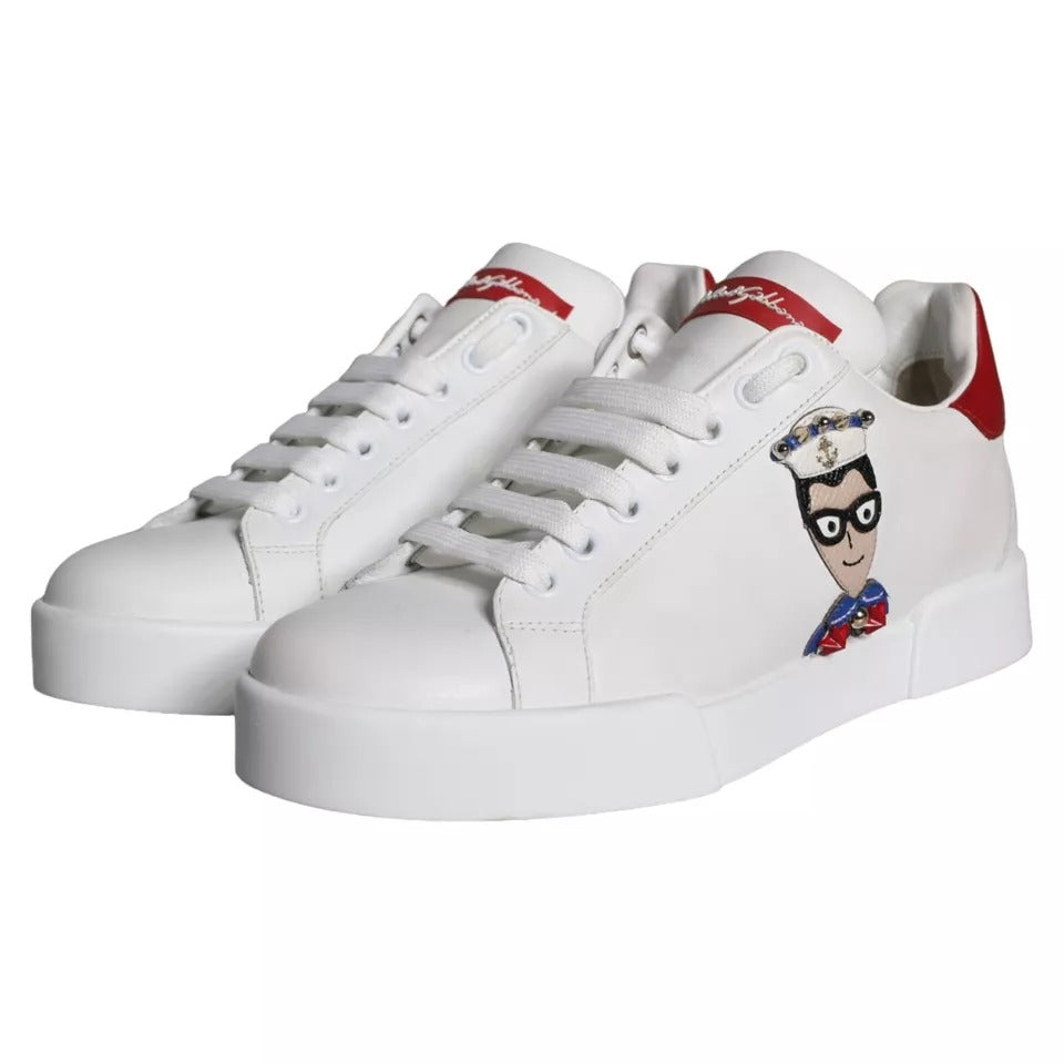 Portofino Sneakers aus Kalbsnappaleder mit weißem Aufnäher