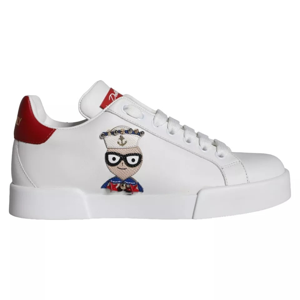 Portofino Sneakers aus Kalbsnappaleder mit weißem Aufnäher