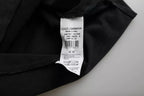 T-shirt girocollo in cotone nera con stampa grafica