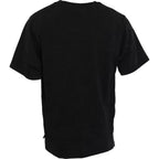 T-shirt girocollo in cotone nera con stampa grafica