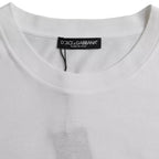 Weißes Baumwoll-Rundhals-Kurzarm-T-Shirt