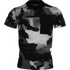 Mehrfarbiges Camouflage-T-Shirt aus Baumwolle mit Rundhalsausschnitt