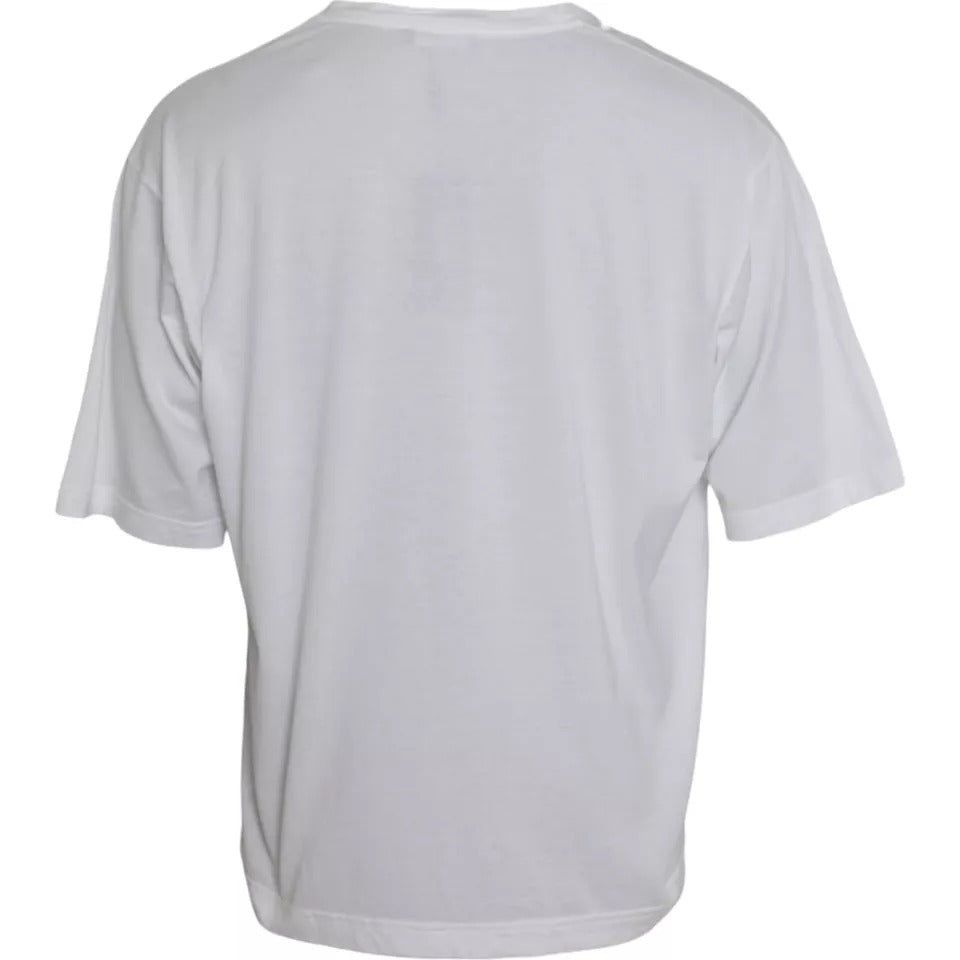 T-shirt girocollo manica corta in cotone bianco