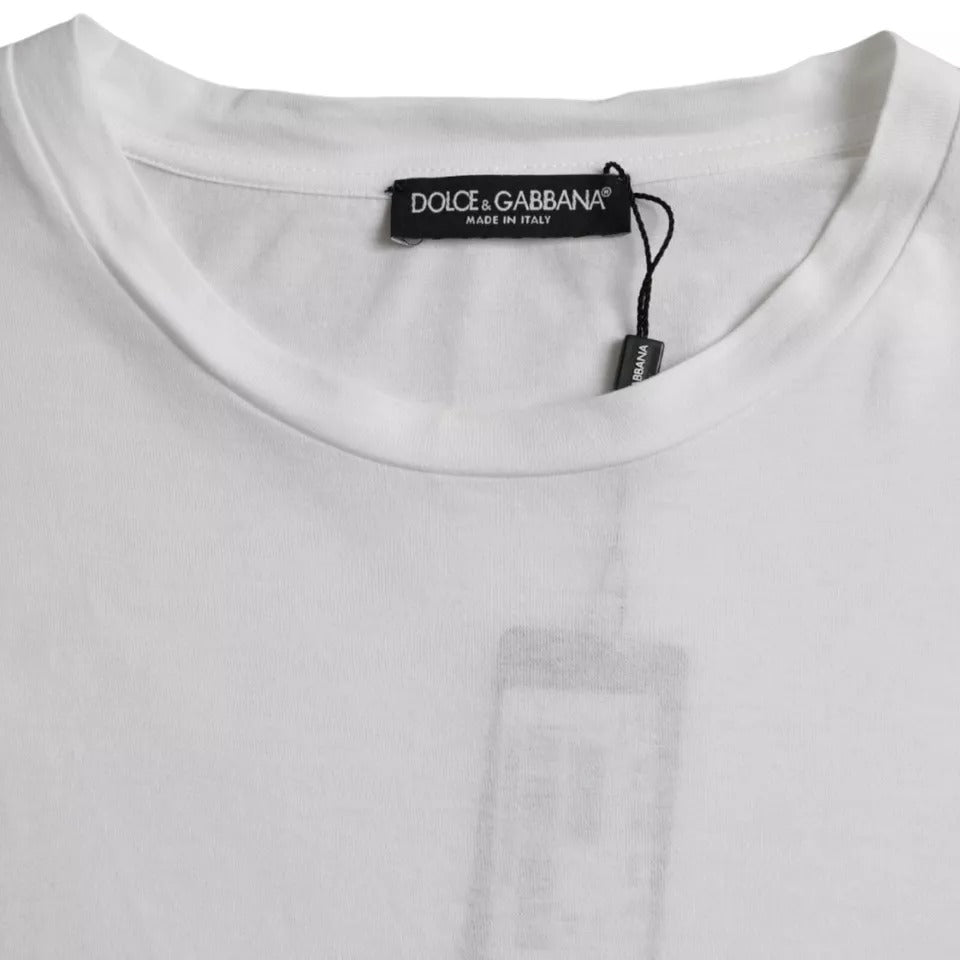 T-shirt girocollo manica corta in cotone bianco