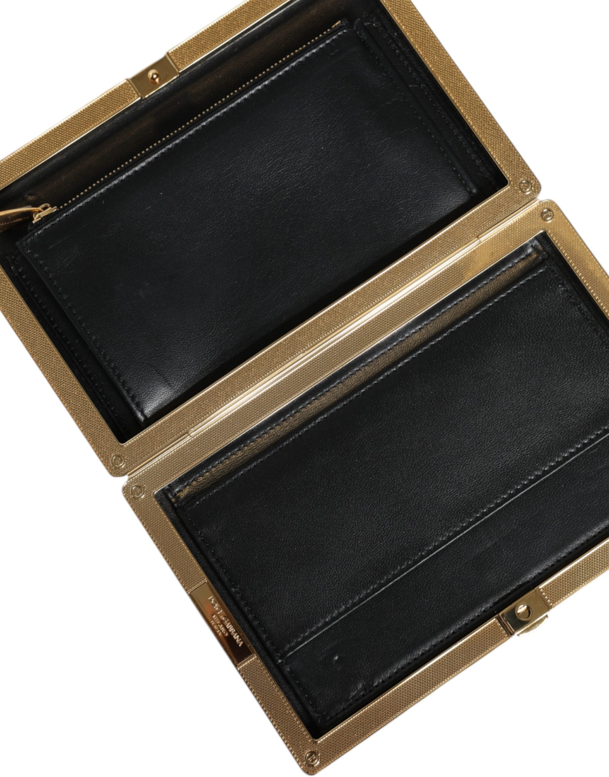 Clutch-Abendtasche mit mehrfarbigem Blumenmuster und Goldrahmen