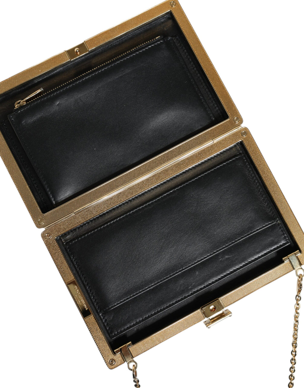 Braune Leder Clutch Mini Crossbody-Tasche mit goldenem Rahmen
