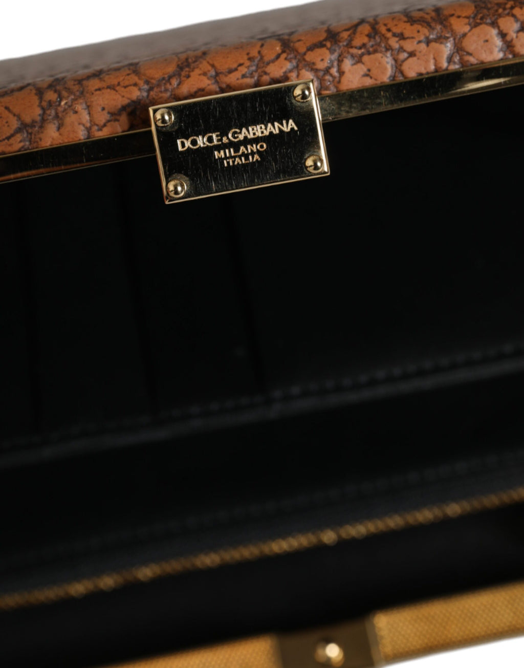 Braune Leder Clutch Mini Crossbody-Tasche mit goldenem Rahmen