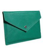 Grüne Lederhandtasche Clutch Mini Geldbörse Tablet-Hülle