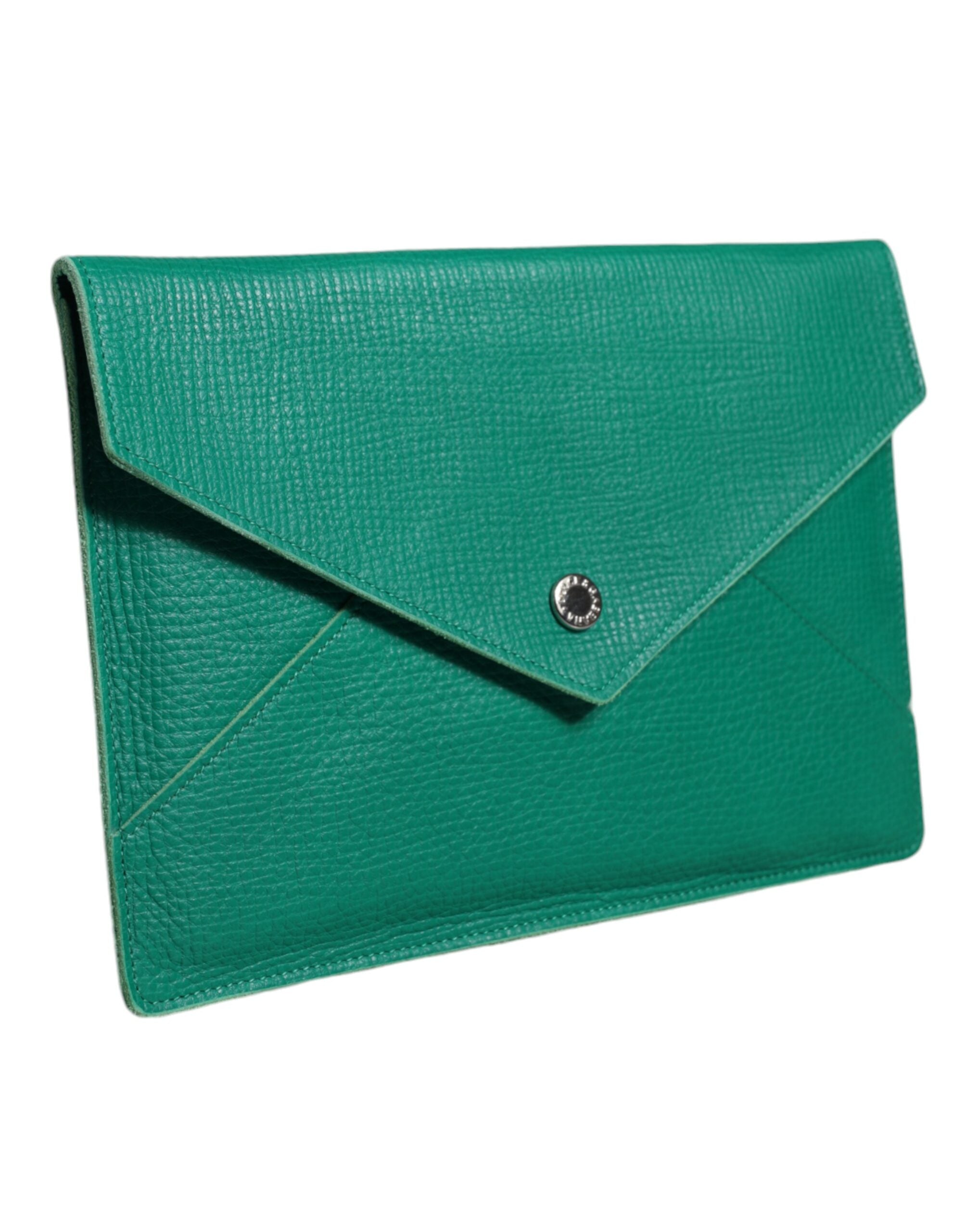 Grüne Lederhandtasche Clutch Mini Geldbörse Tablet-Hülle