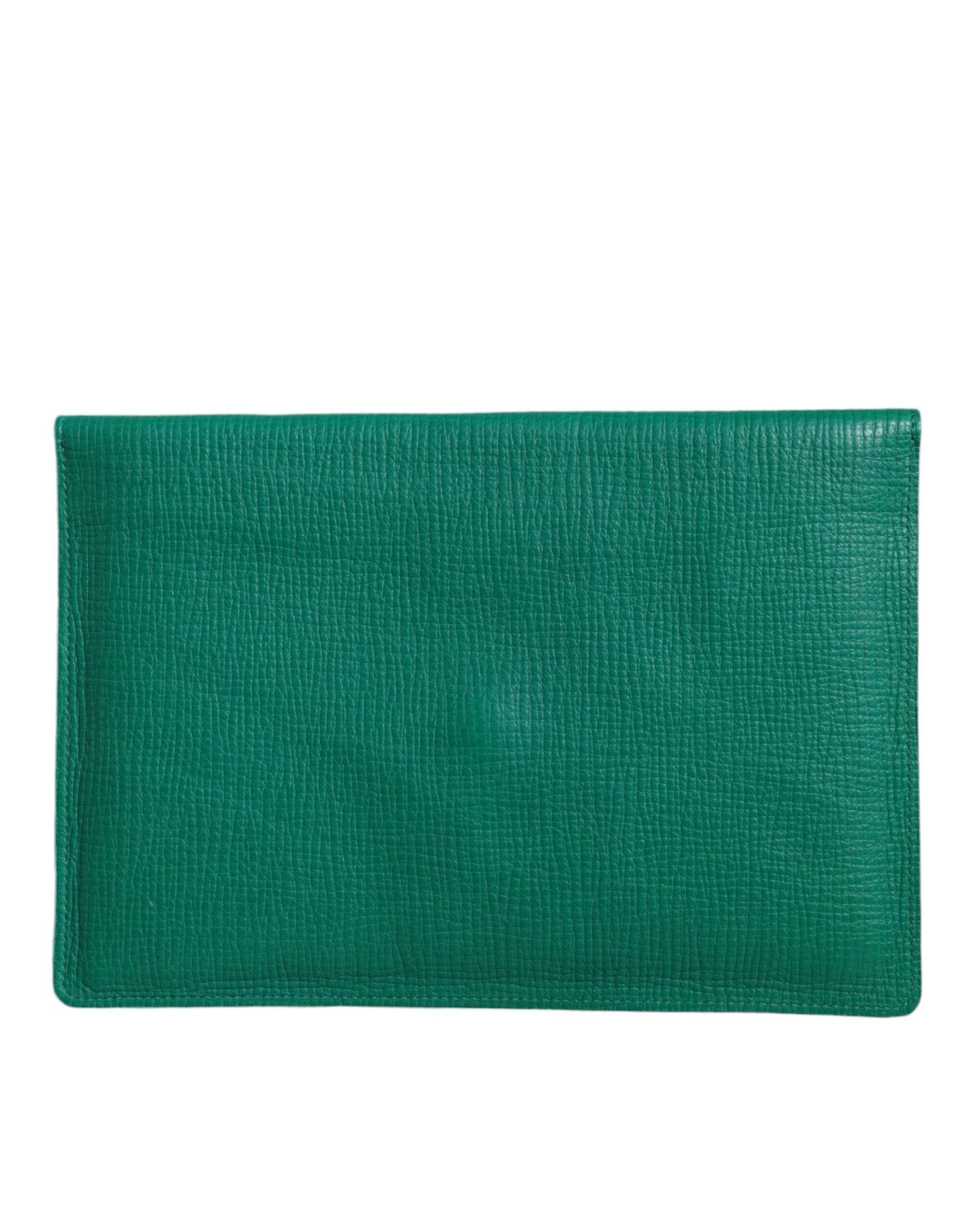 Grüne Lederhandtasche Clutch Mini Geldbörse Tablet-Hülle