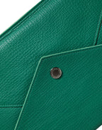 Grüne Lederhandtasche Clutch Mini Geldbörse Tablet-Hülle